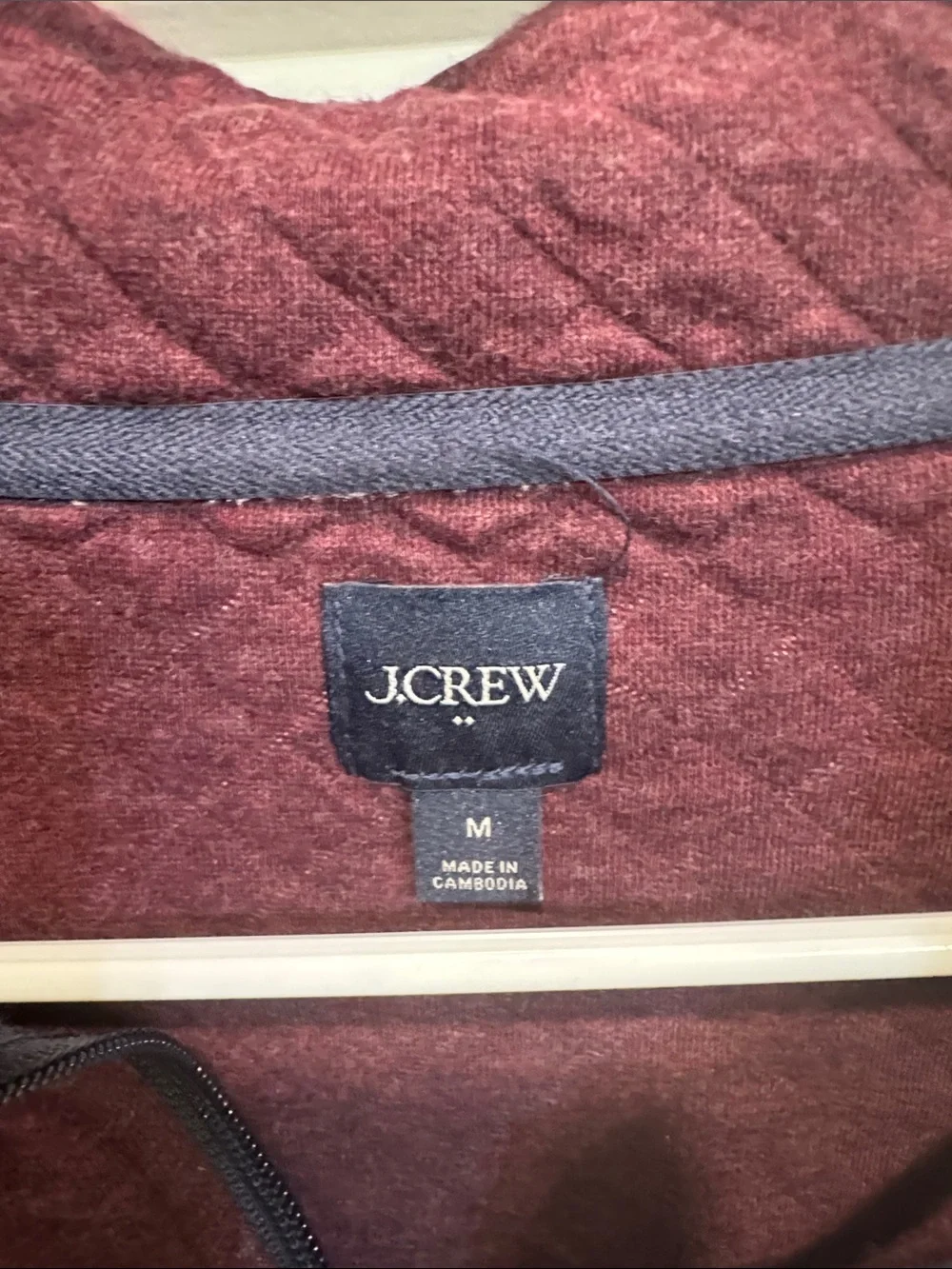 J. Crew Quilted Half-Zip Sweater in Wine